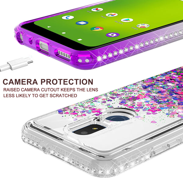 clear liquid phone case for cricket icon 3 - purple - www.coverlabusa.com