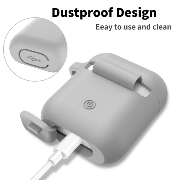apple airpods charging case silicone cover - www.coverlabusa.com - gray