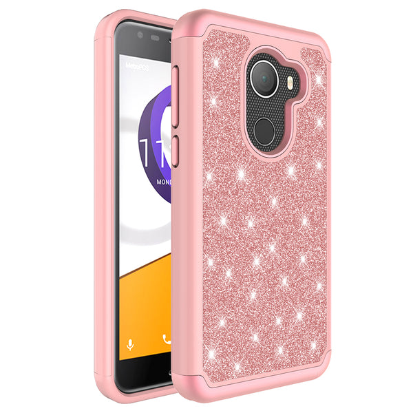 Alcatel A30 Plus Glitter Hybrid Case - Rose Gold - www.coverlabusa.com