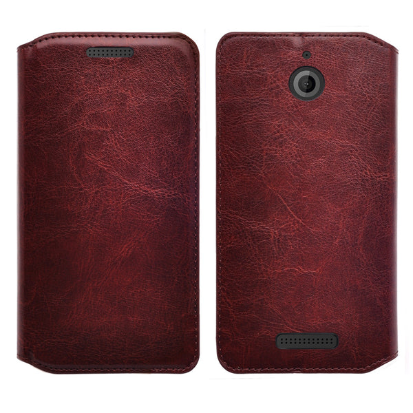 HTC Desire 510 leather wallet case - brown - www.coverlabusa.com