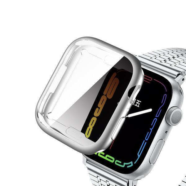 Apple Watch iWatch Series 7 Full Soft Slim Case 41mm Cover Frame Protective TPU Soft - 41mm - Silver - www.coverlabusa.com