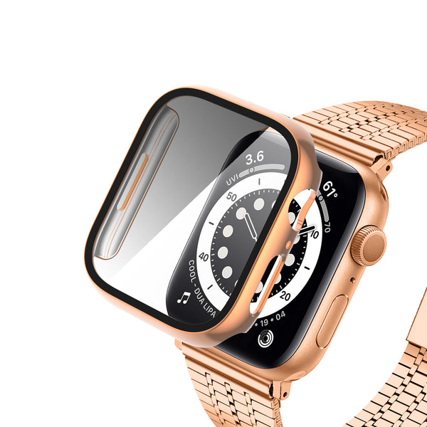 Apple Watch iWatch Series 7 Case With Tempered Glass Shockproof Full Cover - 45mm - Rose Gold - www.coverlabusa.com