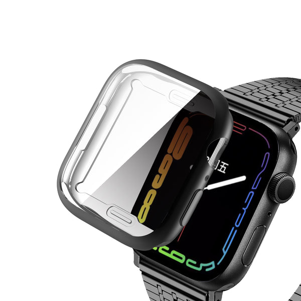 Apple Watch iWatch Series 7 Full Soft Slim Case 41mm Cover Frame Protective TPU Soft - 45mm - Black - www.coverlabusa.com