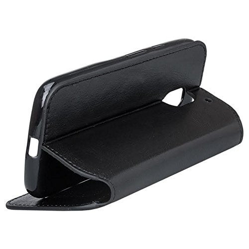 motorola Moto G4 Case | Moto G4 Plus leather wallet magnetic fold case - black - www.coverlabusa.com
