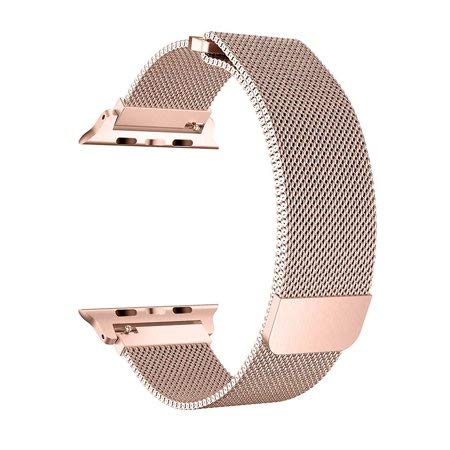 Apple iWatch Band Stainless Steel Mesh Milanese Loop - Rose Gold - www.coverlabusa.com