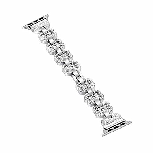 Bling Bands for Apple Watch Band 42mm Women Stainless Steel Metal - silver - www.coverlabusa.com