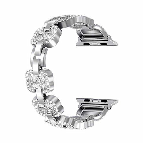 Bling Bands for Apple Watch Band 38mm Women Stainless Steel Metal - silver - www.coverlabusa.com