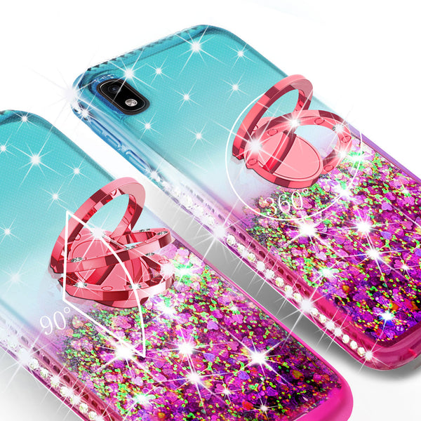 glitter phone case for samsung galaxy a10e - teal/pink gradient - www.coverlabusa.com