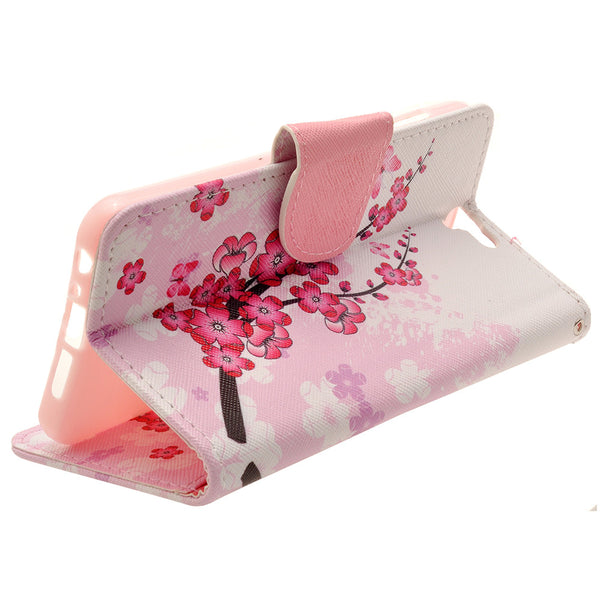 HTC One A9 leather wallet case - cherry blossom - www.coverlabusa.com