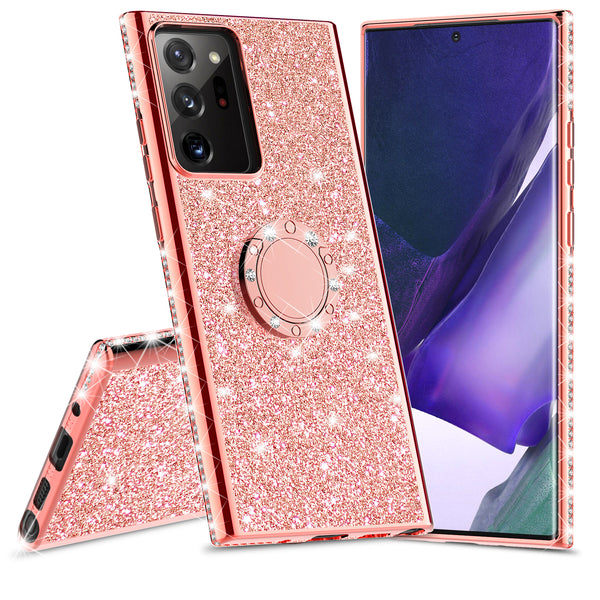 samsung galaxy a71 5g glitter bling fashion case - rose gold - www.coverlabusa.com