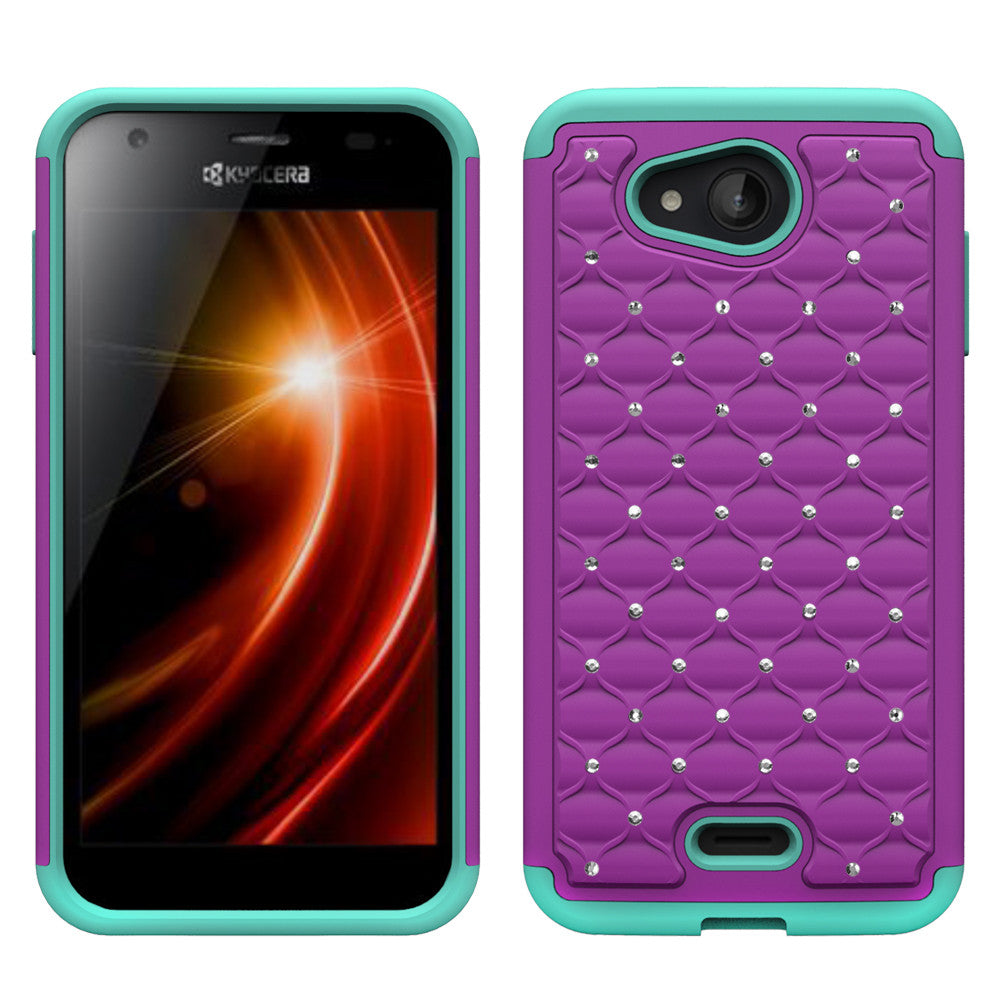 Kyocera Hydro Wave Rhinestone Case -Purple/Teal - www.coverlabusa.com