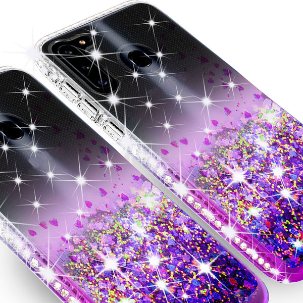 clear liquid phone case for motorola moto g stylus - purple - www.coverlabusa.com