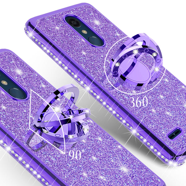 lg k40 glitter bling fashion case - purple - www.coverlabusa.com