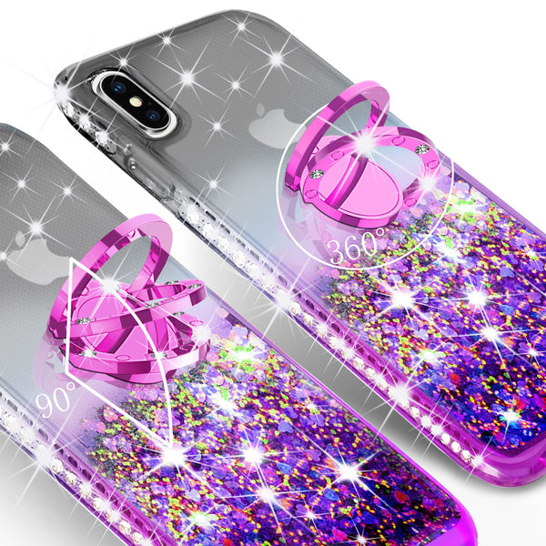 glitter ring phone case for Apple iPhone XS Max - black/purple gradient - www.coverlabusa.com 