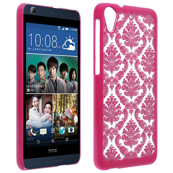 HTC Desire 626 Damask Case Cover - Hot Pink - www.coverlabusa.com 