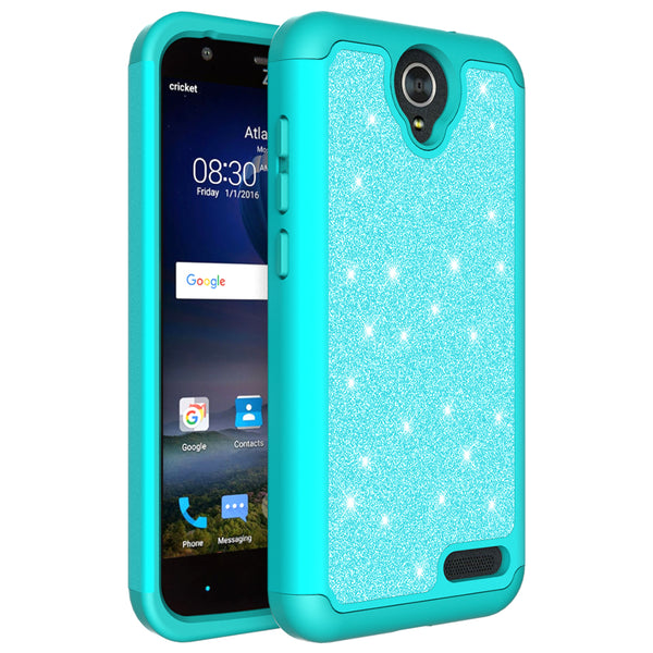 ZTE Grand X3 Glitter Hybrid Case - Teal - www.coverlabusa.com