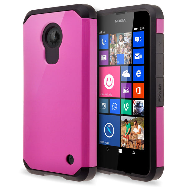 Nokia Lumia 635 Slim Hybrid Dual Layer Case - Hot Pink - www.coverlabusa.com