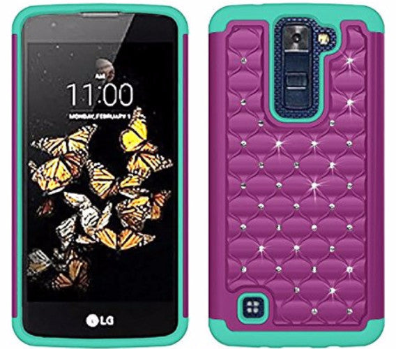 lg k8 diamond hybrid case - purple/teal - www.coverlabusa.com