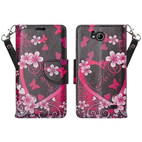 zte tempo heart butterflies wallet case - www.coverlabusa.com