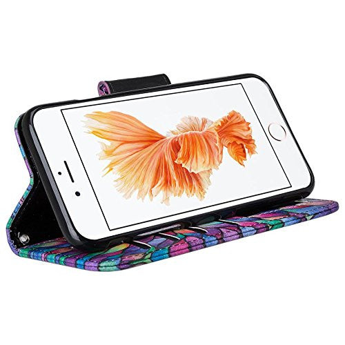 iphone 7 case, iphone 7 wallet caseapple iphone 7 wallet case - rainbow flower - www.coverlabusa.com
