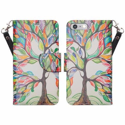 apple iphone 7 wallet case - colorful tree - www.coverlabusa.com