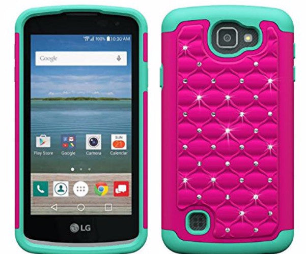 LG Optimus Zone 3 Cases | LG K4 Cases | LG Spree Cases | LG Rebel Cases - hot pink teal - www.coverlabusa.com