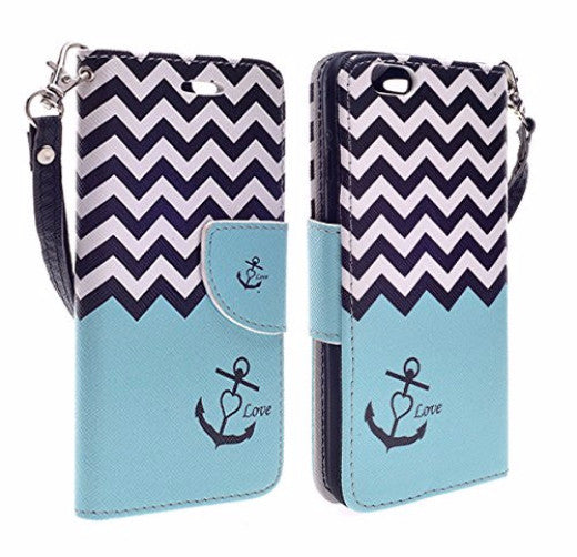 iphone 6 case, iphone 6 wallet case - teal anchor - www.coverlabusa.com