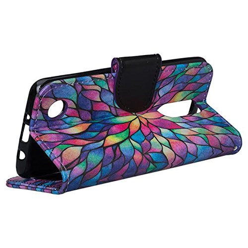 lg aristo leather wallet case - rainbow flower - www.coverlabusa.com