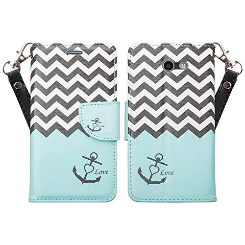 samsung galaxy j3 emerge case, wallet - teal anchor - www.coverlabusa.com