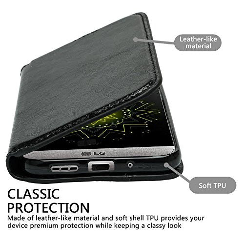 LG K8, Phoenix 2, Escape 3 wallet case - black - www.coverlabusa.com