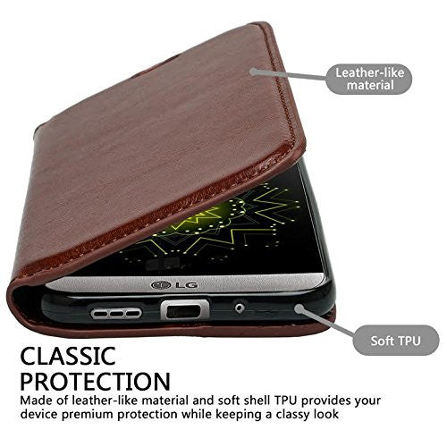 LG Optimus Zone 3 Cases | LG K4 Cases | LG Spree Cases | LG Rebel leather wallet case - brown - www.coverlabusa.com 