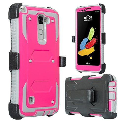 lg stylo 2 holster shell combo - hot pink - www.coverlabusa.com