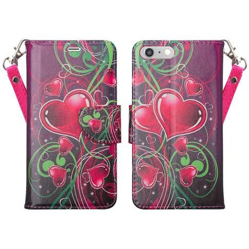 iphone 8 plus case, iphone 8 plus wallet case - heart strings - www.coverlabusa.com