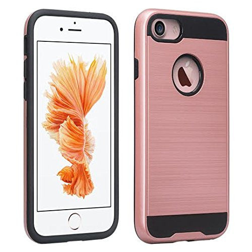 apple iphone 8 plus hybrid case - brush rose gold - www.coverlabusa.com