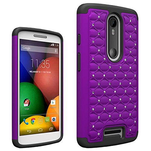 Motorola Droid Turbo 2 Case | Moto X Force Case | Kinzie Bounce Rhinestone Case - purple black - www.coverlabusa.com