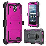 CoverLabUSA Compatible for ZTE Maven 3 Case, ZTE Overture 3 Case [Built In Screen Protector] Full-Body Rugged Holster Case [Belt Swivel Clip][Kickstand] for ZTE Maven 3/ZTE Overture 3 (Purple)