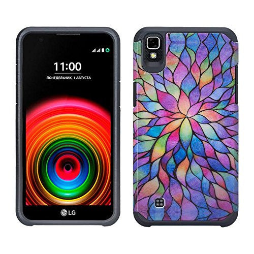 LG Tribute HD | Volt 3 Hybrid Case - Rainbow Flower - www.coverlabusa.com