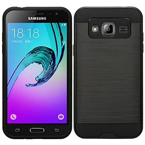 Galaxy J7 Case, Samsung Galaxy J7 [Shock Absorption / Impact Resistant] Hybrid Dual Layer Armor Defender Protective Case Cover for Galaxy J7 (Boost Mobile,Virgin,MetroPcs,T-Mobile), Black, WWW.COVERLABUSA.COM