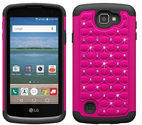 LG Optimus Zone 3 Cases | LG K4 Cases | LG Spree Cases | LG Rebel Cases - hot pink black - www.coverlabusa.com