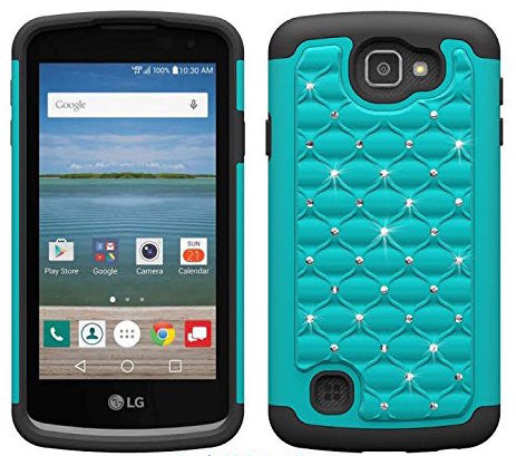 LG Optimus Zone 3 Cases | LG K4 Cases | LG Spree Cases | LG Rebel Cases - teal black - www.coverlabusa.com