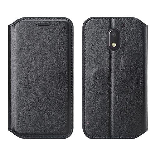 motorola Moto G4 Case | Moto G4 Plus leather wallet magnetic fold case - black - www.coverlabusa.com
