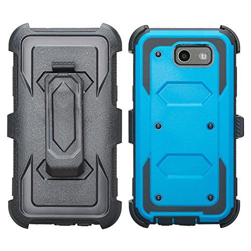 samsung j3 emerge case, holster with tempered glass - blue - www.coverlabusa.com