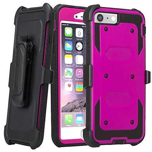 Apple iPhone 7 Plus Case | Heavy Duty 3-in-1 Defender Holster Shell Combo | Purple - www.coverlabusa.com