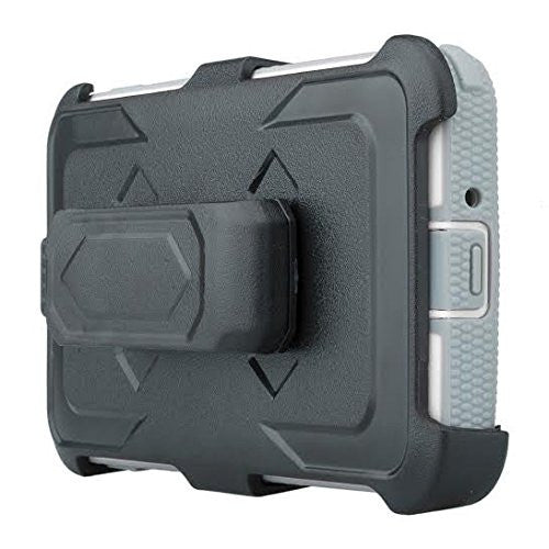 lg k10 holster case, built in screen protector - white - www.coverlabusa.com