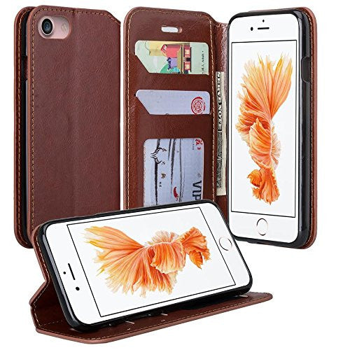 iphone 8 plus case, iphone 8 plus wallet case - brown - www.coverlabusa.com
