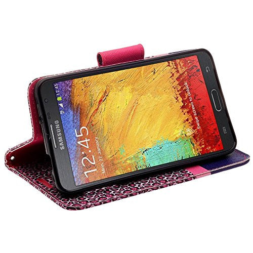 samsung galaxy note 3 leather wallet case - cheetah prints - www.coverlabusa.com