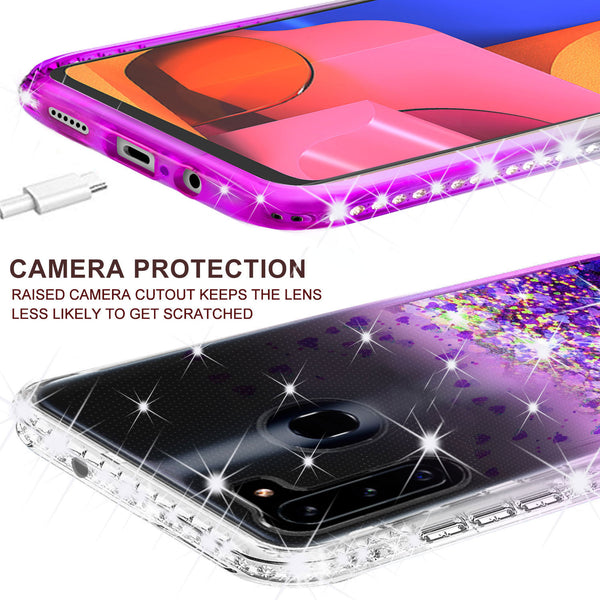 clear liquid phone case for motorola moto g stylus - purple - www.coverlabusa.com