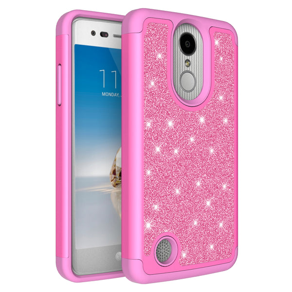 LG Aristo Glitter Hybrid Case - Hot Pink - www.coverlabusa.com