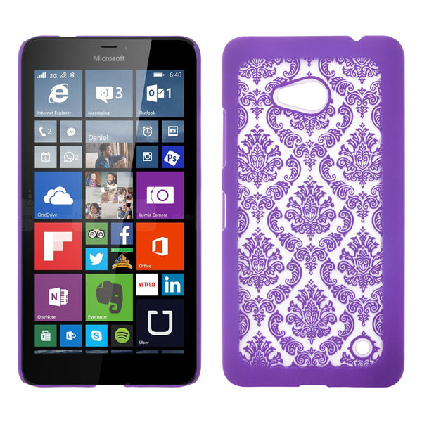 Microsoft Lumia 640 Damask-Purple- www.coverlabusa.com