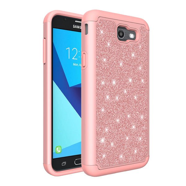 Samsung Galaxy J7 2017 Glitter Hybrid Case - Rose Gold - www.coverlabusa.com